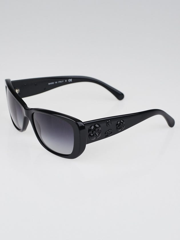 Chanel Black Frame Camellia Sunglasses-5186
