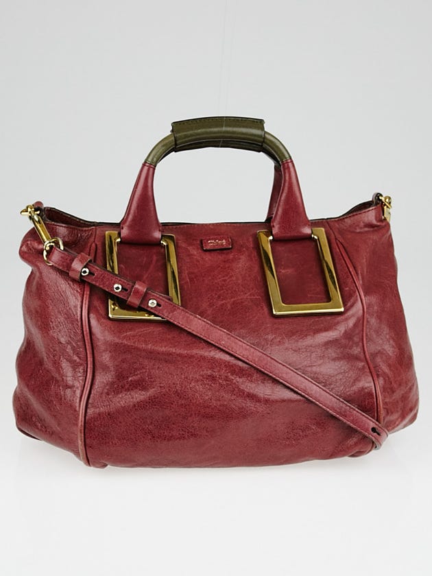 Chloe Black Currant Leather Medium Ethel Satchel Bag