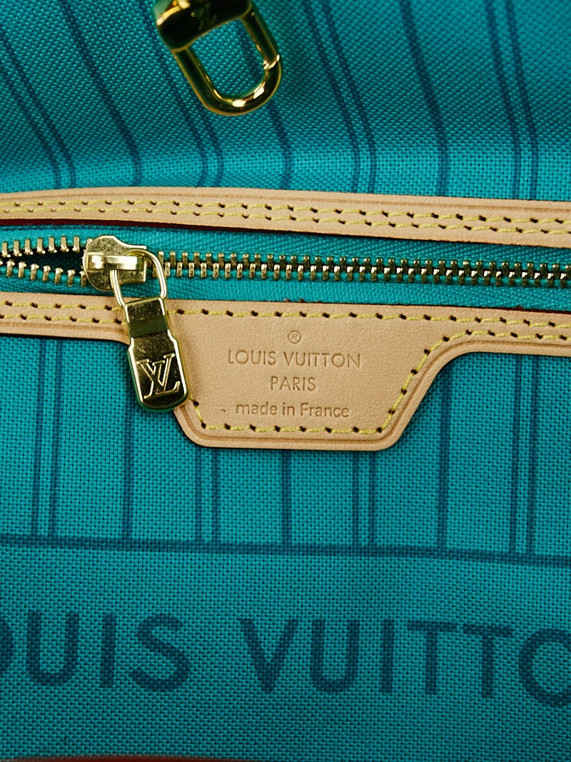 LOUIS VUITTON Monogram V Neverfull MM Turquoise 94765