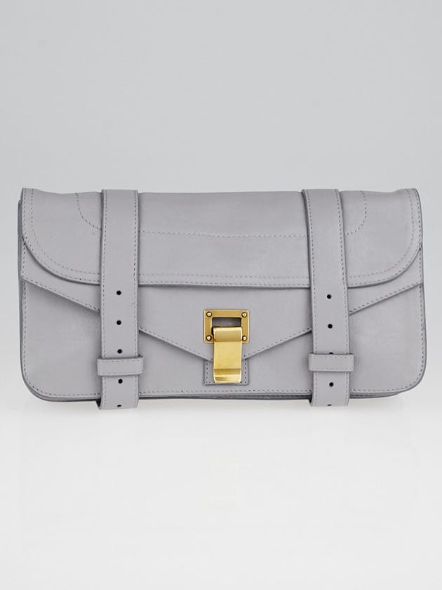 Proenza Schouler Grey Leather PS1 Pochette Clutch Bag
