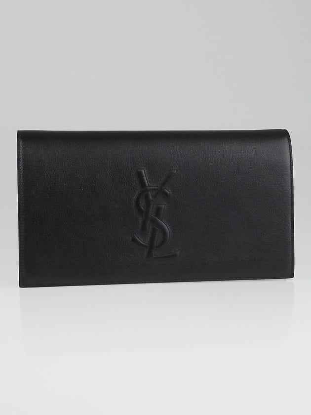 Yves Saint Laurent Black Textured Leather Belle de Jour Clutch Bag