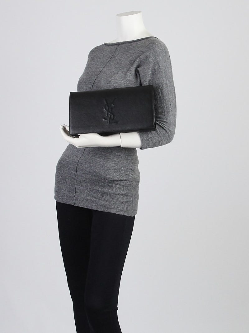 Belle de jour leather clutch bag Yves Saint Laurent Black in