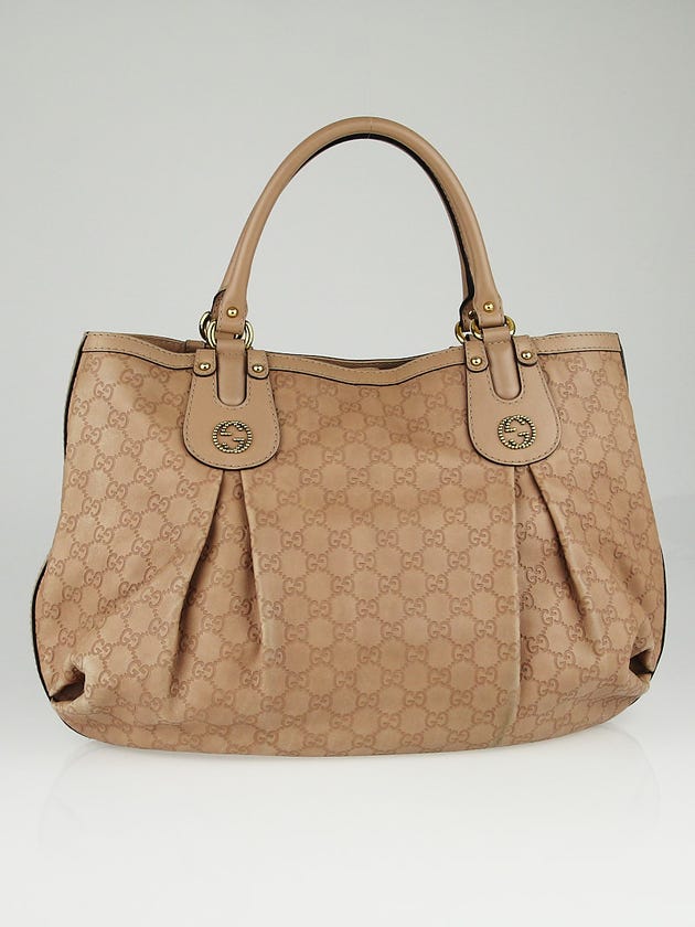 Gucci Beige Guccissima Leather Scarlett Studded Tote Bag