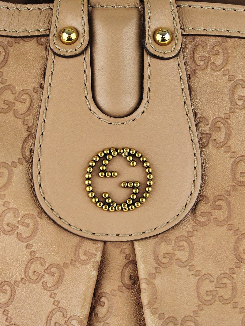 Gucci Beige Guccissima Leather Scarlett Studded Tote Bag