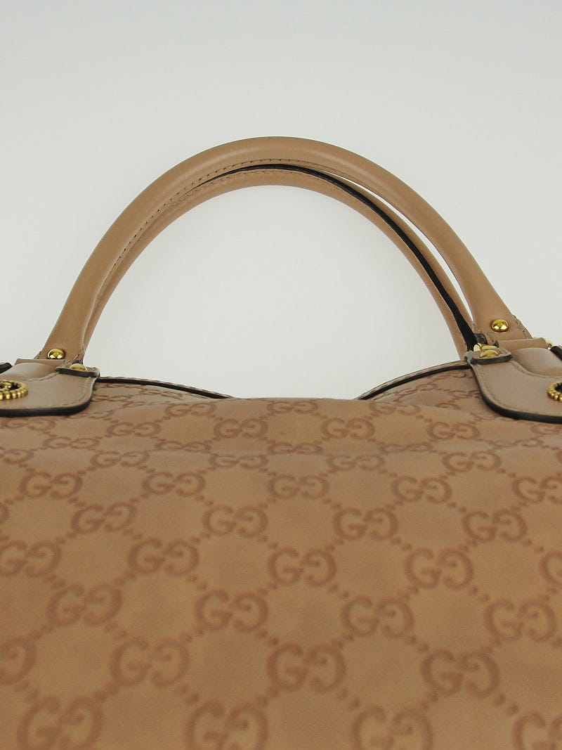 Gucci Beige Guccissima Leather Scarlett Studded Tote Bag | Yoogi