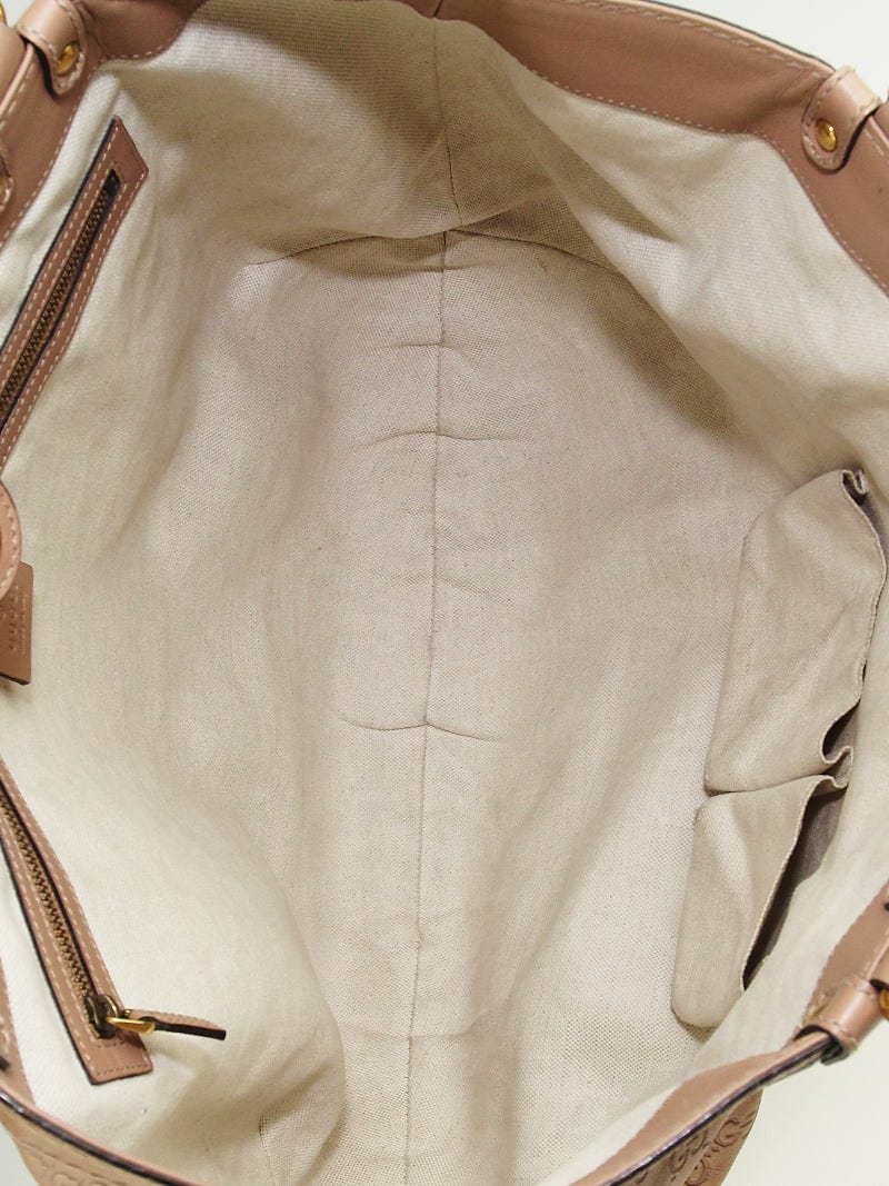 Gucci Beige Guccissima Leather Scarlett Studded Tote Bag | Yoogi