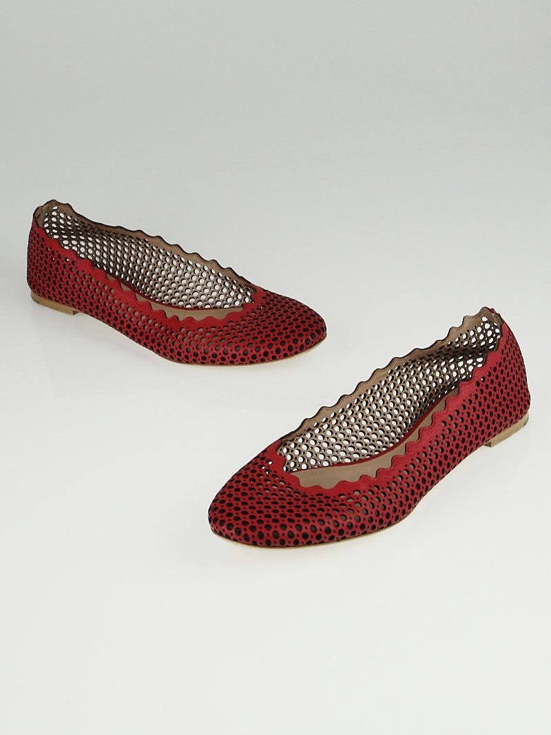 Perforated leather flats shop