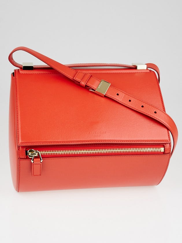 Givenchy Pandora Red Grained Leather Pandora Box Medium Shoulder Bag