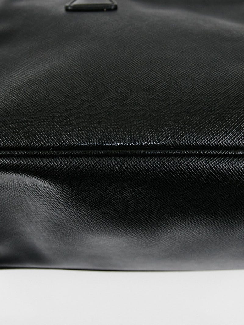 Prada Black Saffiano Lux Leather Double Zip Small Tote Bag Prada Black Saffiano Lux Leather Double Zip Small Tote Bag