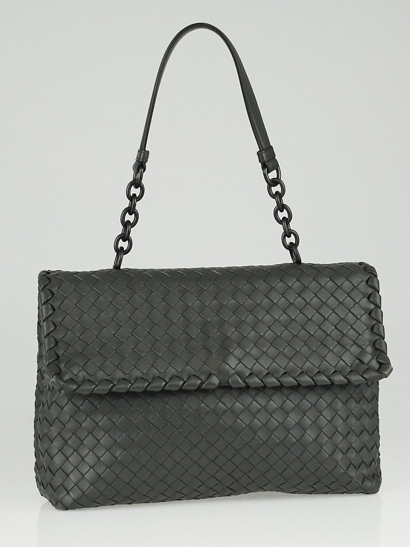 Bottega Veneta Grey Intrecciato Woven Nappa Leather Olimpia Bag