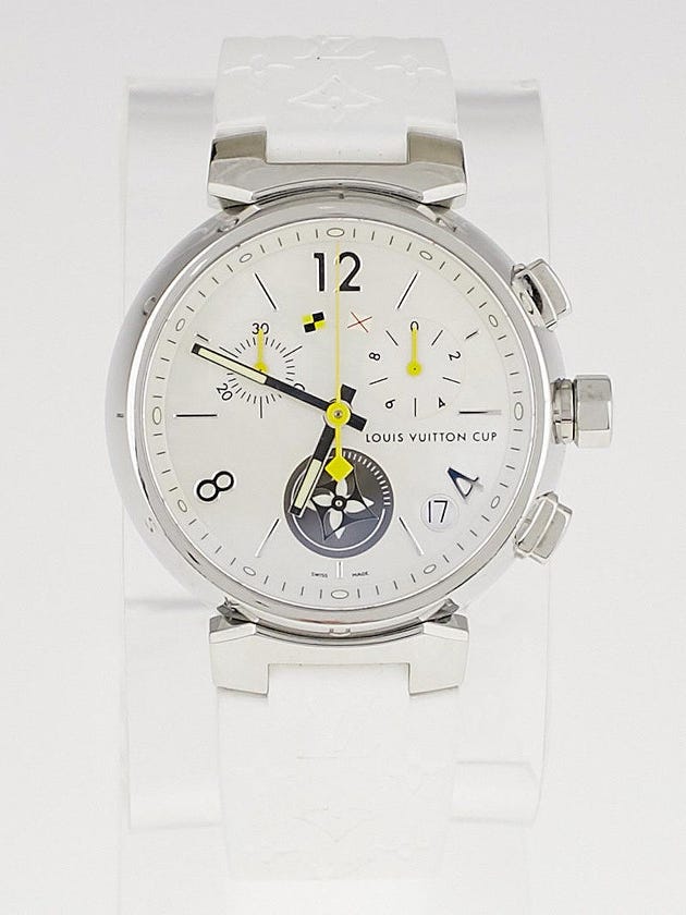 Louis Vuitton 34mm White Tambour Lovely Cup Watch