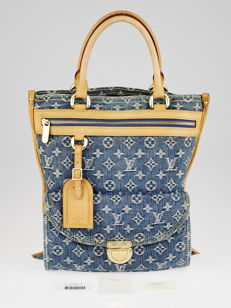 Louis Vuitton Blue Denim Monogram Denim Sac Plat Bag - Yoogi's Closet