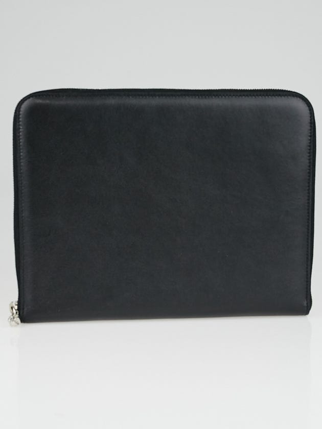 Alexander McQueen Black Leather Zip Around iPad Case