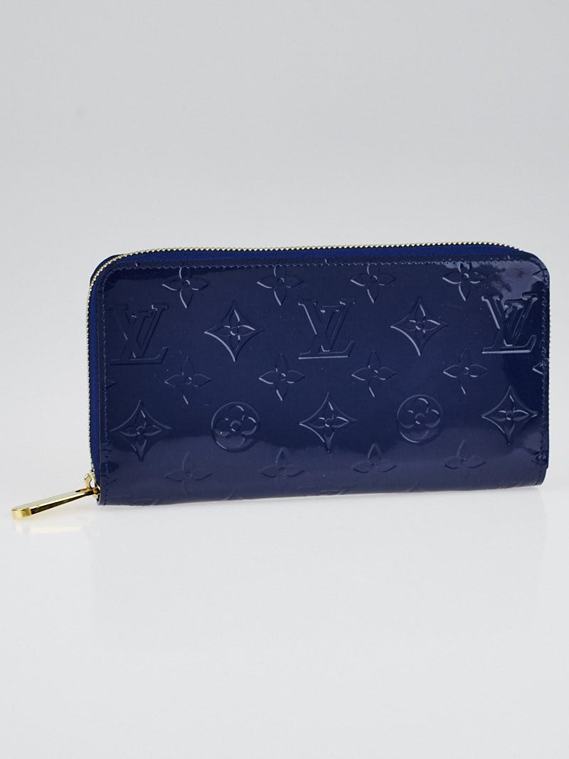 Louis Vuitton Navy Blue Monogram Vernis Zip Around Wallet Louis Vuitton