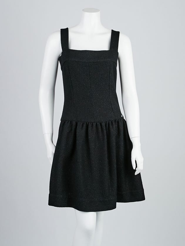 Chanel Black Wool Blend Knit Sleeveless Dress Size 4/36