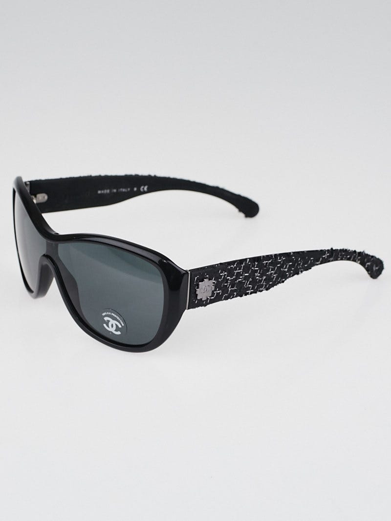 Chanel Tweed sunglasses 5242 Chanel Black/White Frame Tweed Sunglasses-5242 | Yoogi main image 4