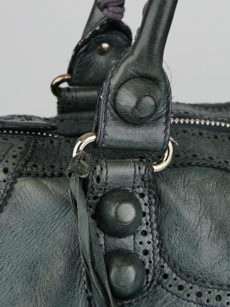 Balenciaga Anthracite Leather Giant Brogues Covered Work Bag Balenciaga Anthracite Leather Giant Brogues Covered Work Bag