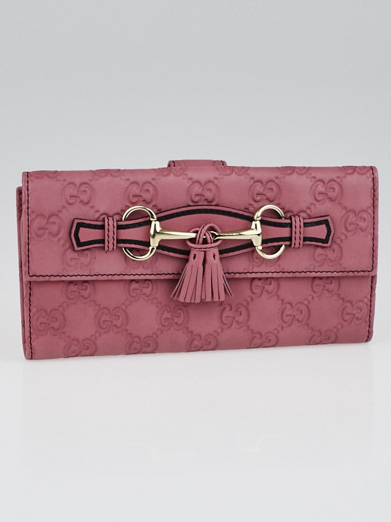 Gucci Mauve Guccissima Leather Emily Long Wallet