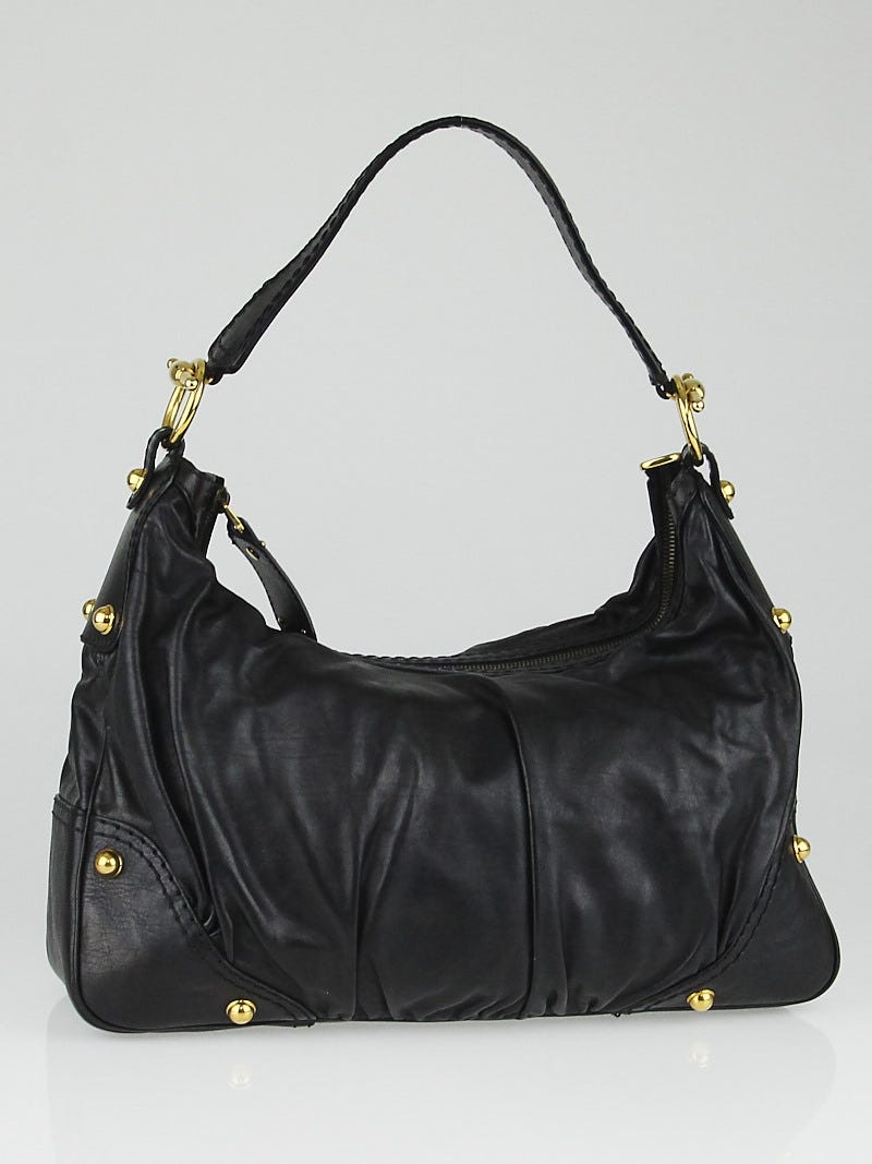 Gucci Black Leather Medium Jockey Hobo Bag Yoogi s Closet