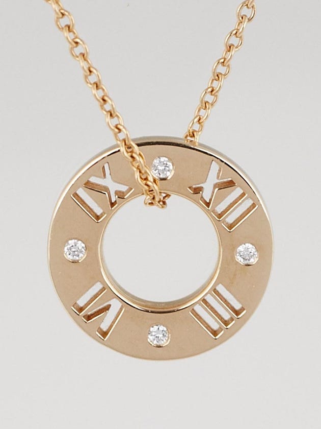 Tiffany & Co. 18k Rose Gold and Diamond Pierced Atlas Pendant