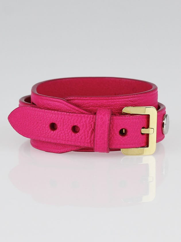 Louis Vuitton Pink Leather Wrap Bracelet