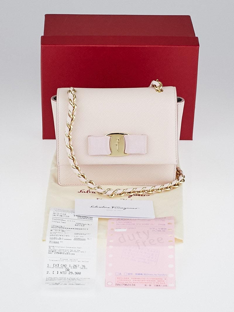 FERRAGAMO - GINNY クロスボディ ーMACARON Salvatore Ferragamo Macaron Saffiano Printed Calfskin