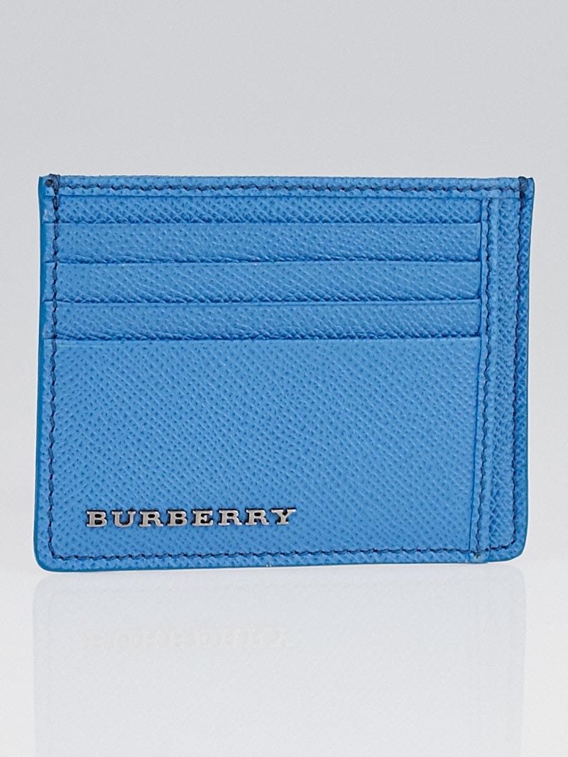 Burberry Airforce Blue Grained London Leather Bernie Card Case