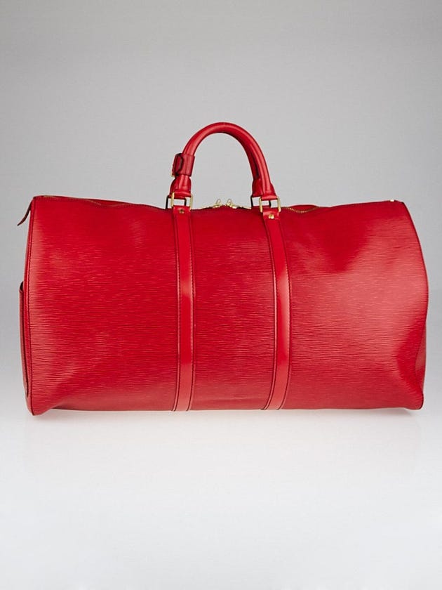 Louis Vuitton Red Epi Leather Keepall 55 Bag
