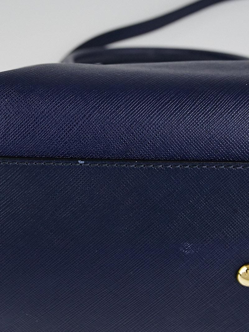 Salvatore Ferragamo Blue Saffiano Leather Briana Small Tote
