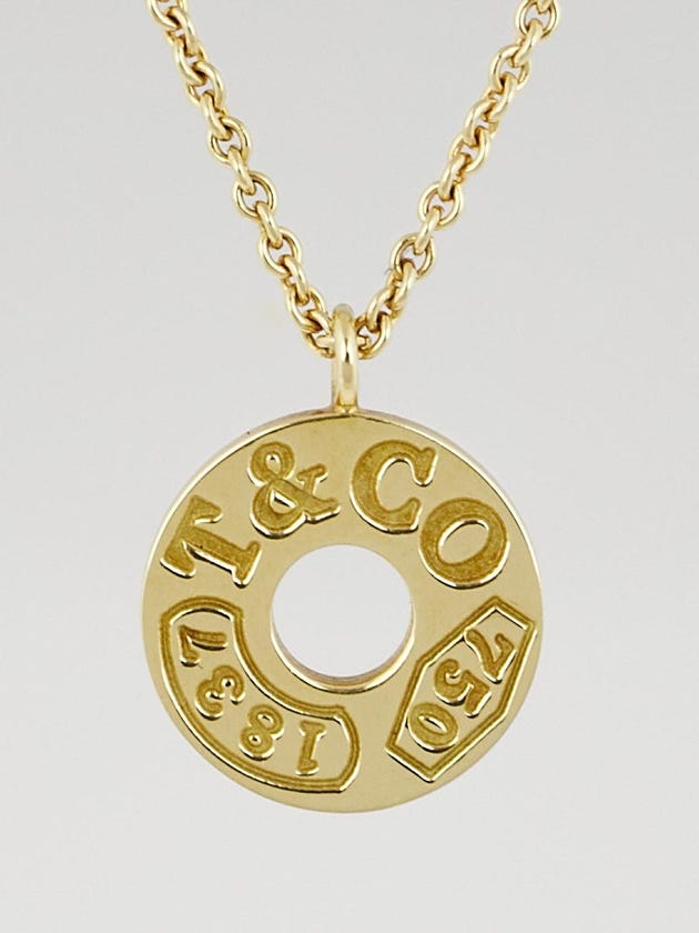 Tiffany & Co. 18k Gold 1837 Circle Pendant Necklace