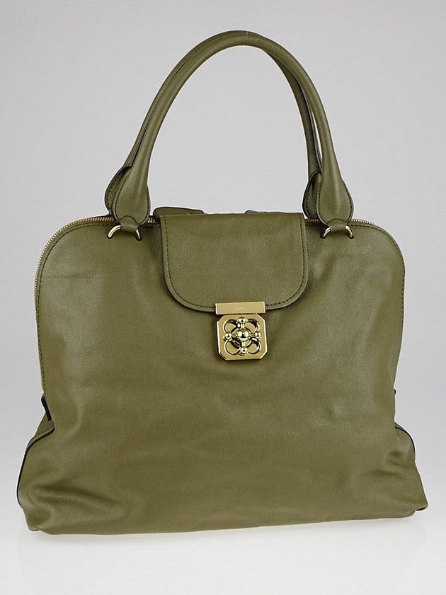 Chloe Sage Buffalo Leather Elsie Large Bowling Bag