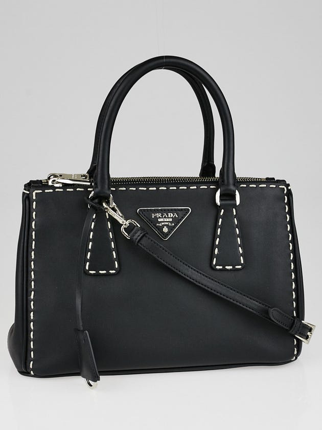Prada Black City Calf Leather Mini Tote Bag BN2316