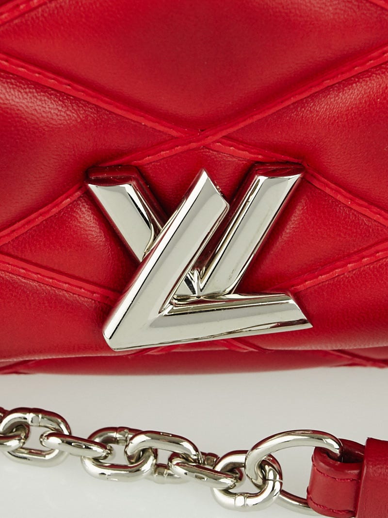LOUIS VUITTON Handbag Authentic GO-14 MINI Chain Shoulder Bag Red