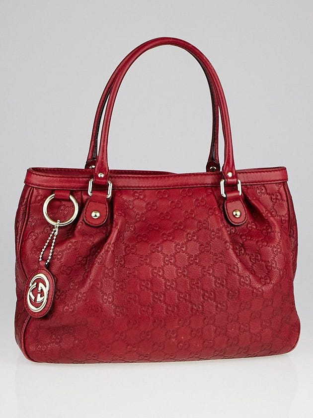 Gucci Red Guccissima Leather Sukey Tote Bag