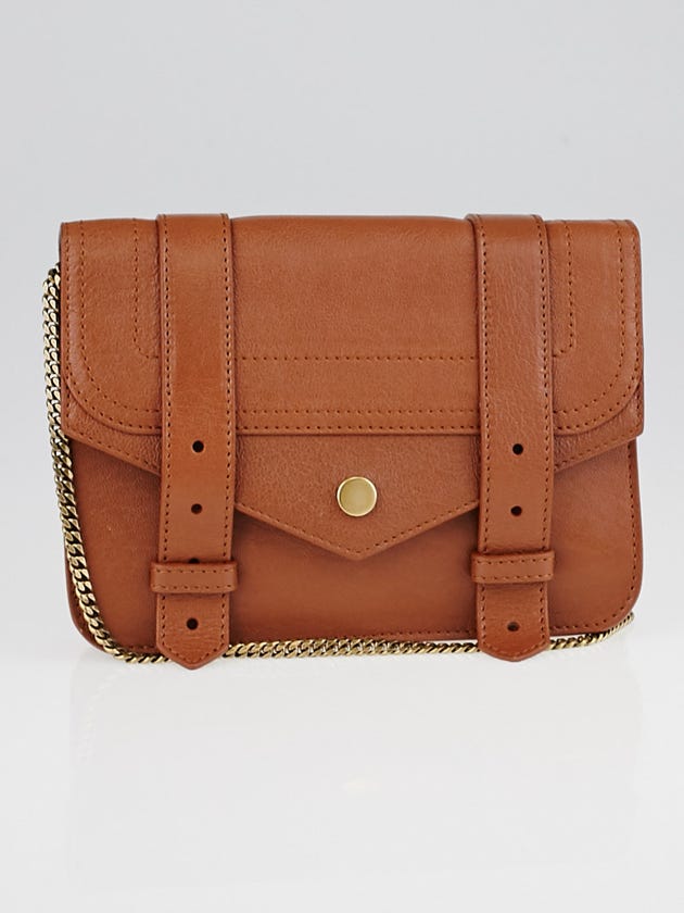 Proenza Schouler Brown Leather PS1 Large Wallet on a Chain Bag