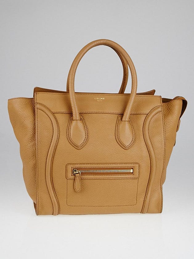 Celine Camel Textured Calfskin Leather Mini Luggage Tote Bag