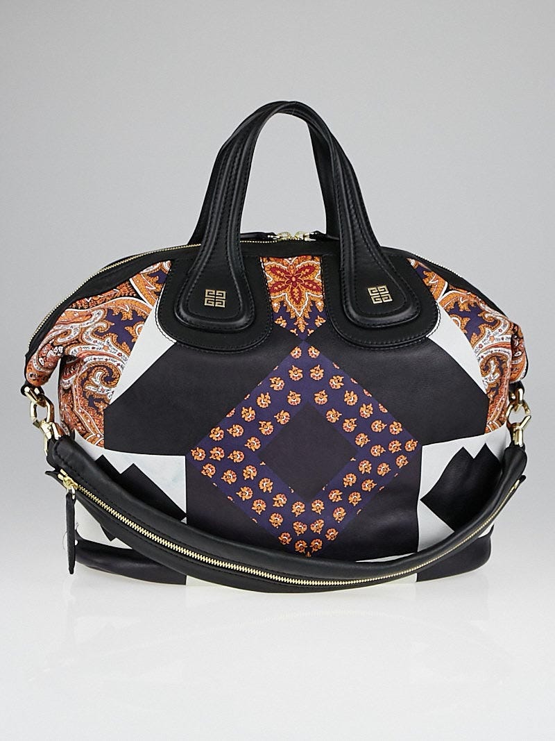 Givenchy Multicolor Patchwork Printed Lambskin Leather Medium Nightingale Bag