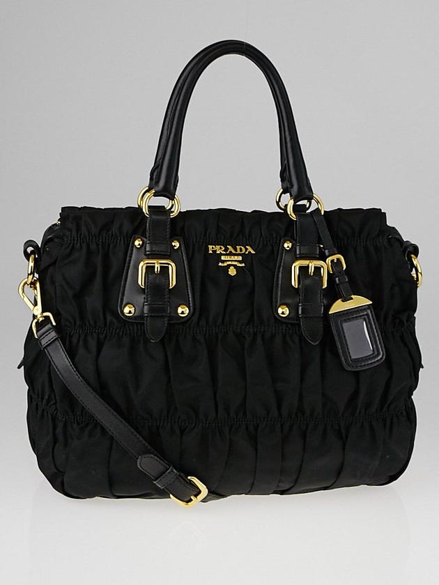 Prada Black Tessuto Nylon Gauffre Tote Bag BN1336