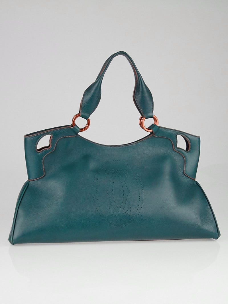 Cartier Turquoise Cowhide Leather Medium Marcello de Cartier Bag