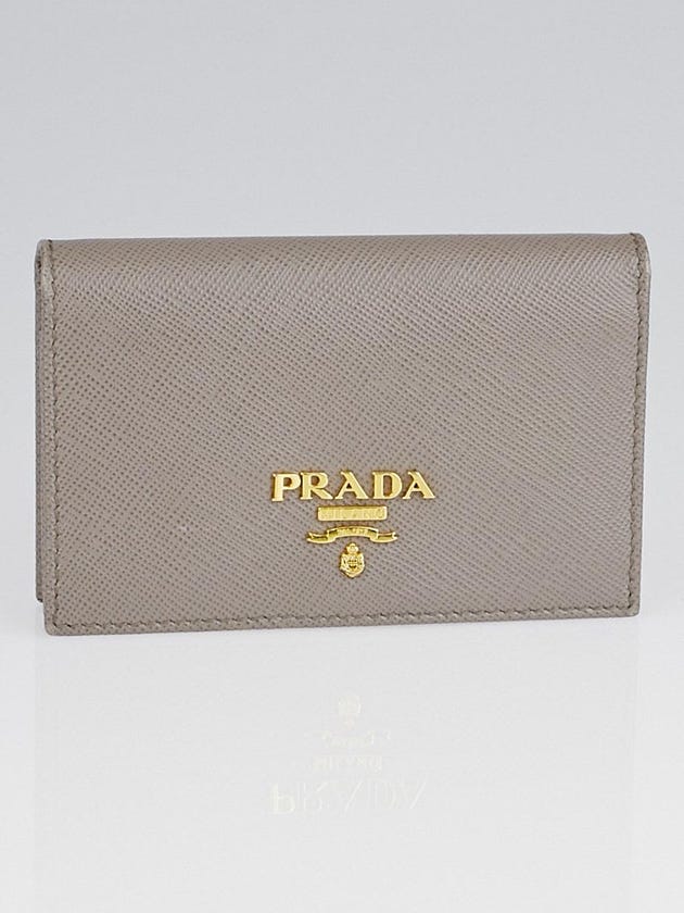 Prada Argilla Saffiano Leather Card Holder 1M1122