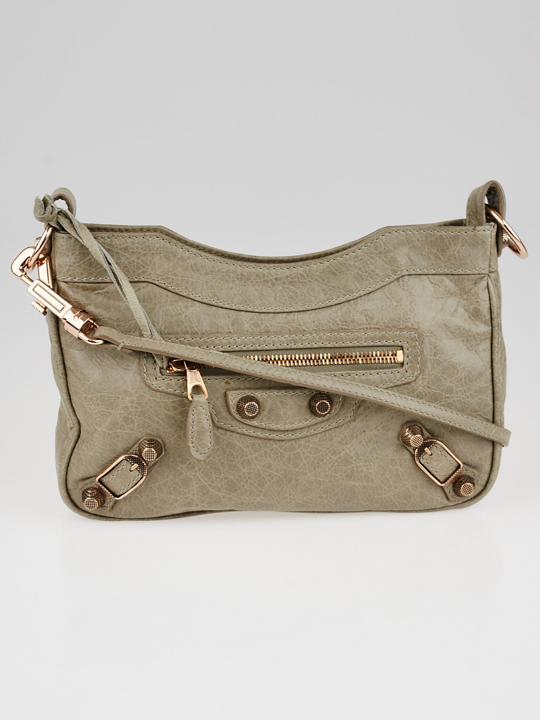 Balenciaga Papyrus Lambskin Leather Giant 12 Rose Gold Hip Bag