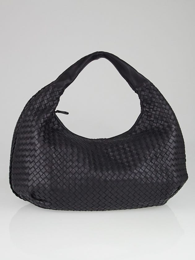 Bottega Veneta Black Intrecciato Woven Nappa Leather Large Belly Hobo Bag