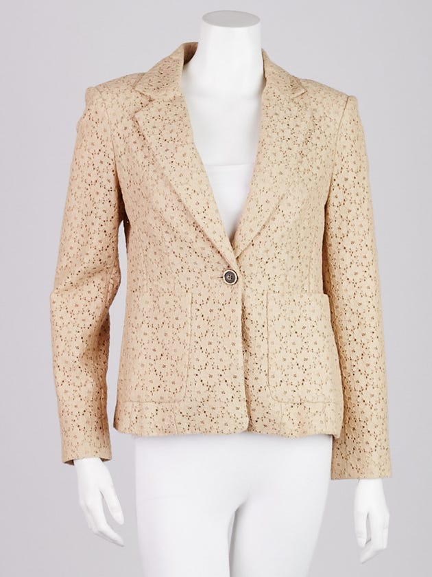 3.1 Phillip Lim Beige Cotton Blend Lace Blazer Jacket Size 4