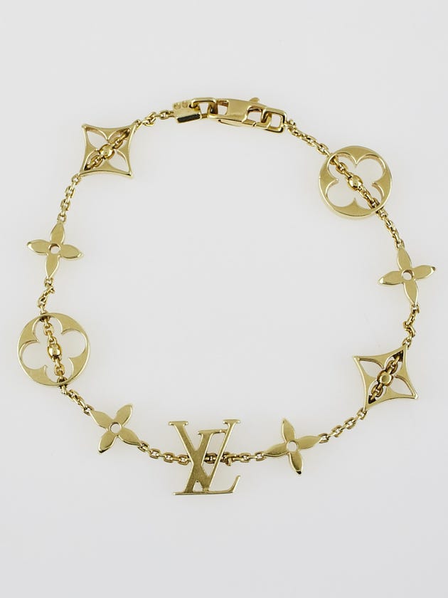 Louis Vuitton 18K Gold Monogram Charm Bracelet