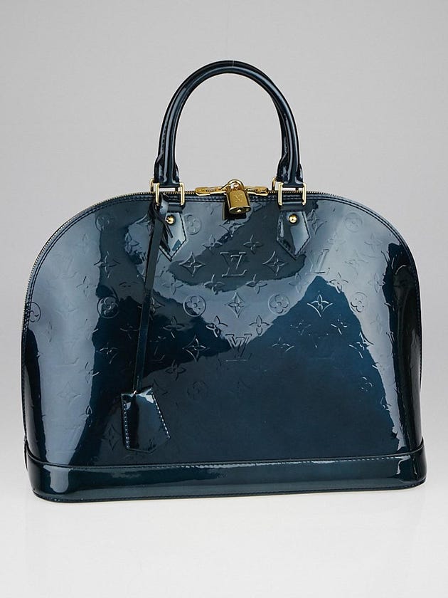 Louis Vuitton Bleu Nuit Monogram Vernis Alma GM Bag
