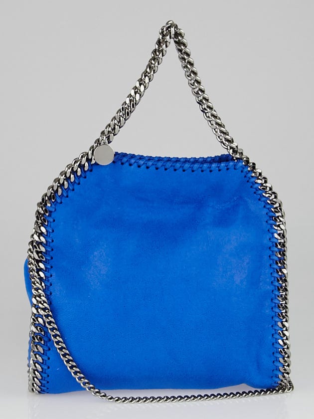 Stella McCartney Bright Blue Shaggy Deer Faux Leather Mini Baby Bella Bag