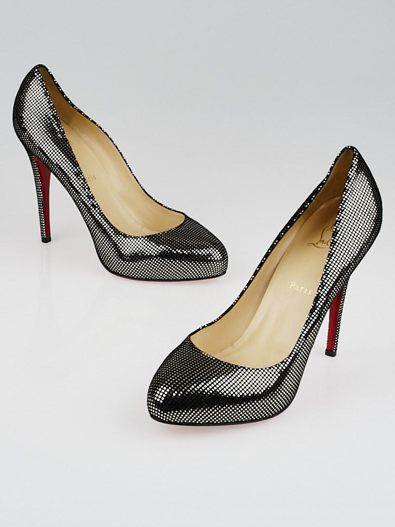 Christian Louboutin Pewter Suede Declic 120 Pumps Size 10.5/41