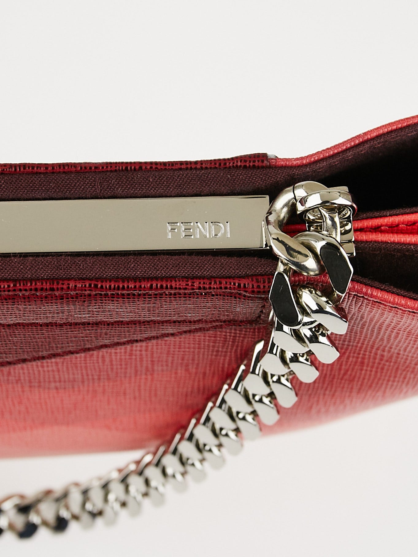 Fendi red online clutch