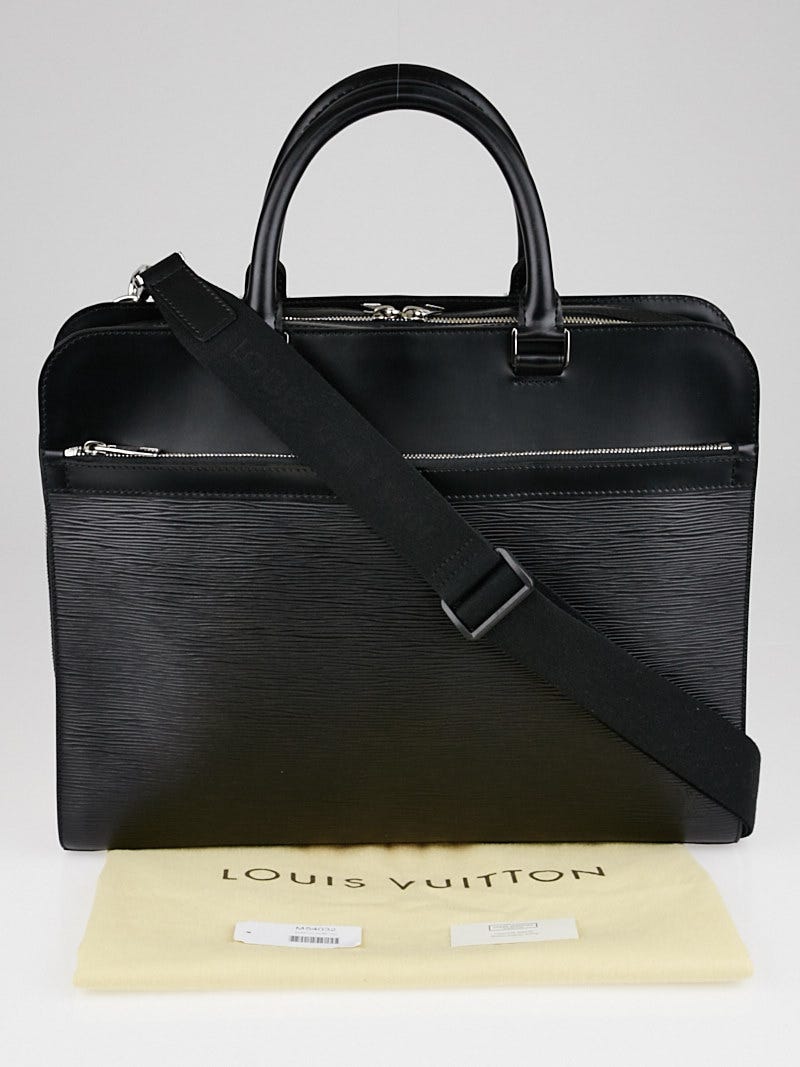 Louis Vuitton Black Epi Leather Bassano MM Briefcase Bag Yoogi s Closet