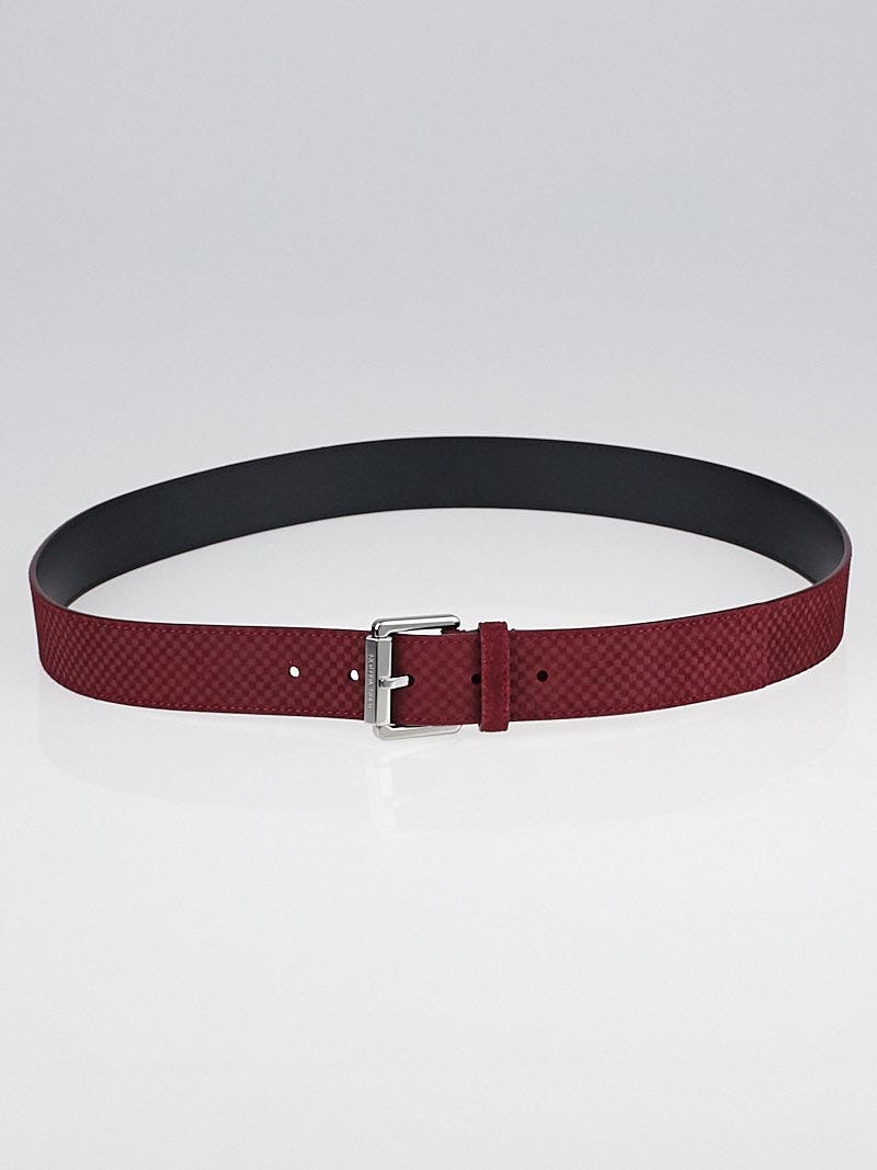 Louis Vuitton Bordeaux Damier Suede Drive Belt Size 100/40